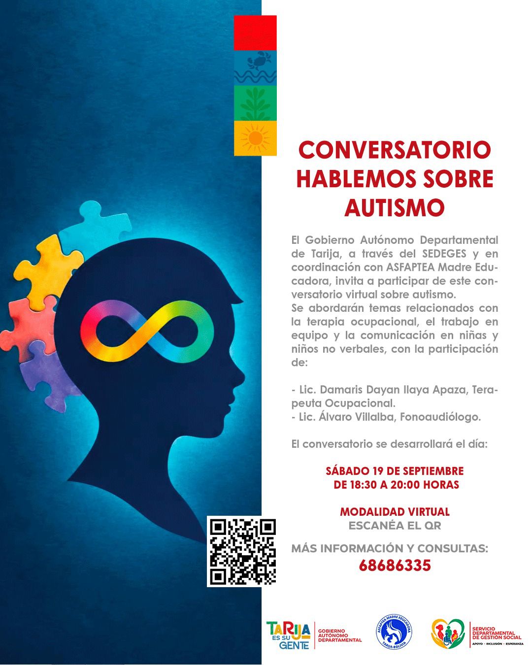 Conversatorio virtual "Hablemos sobre autismo" junto a ASFAPTEA Madre Educadora