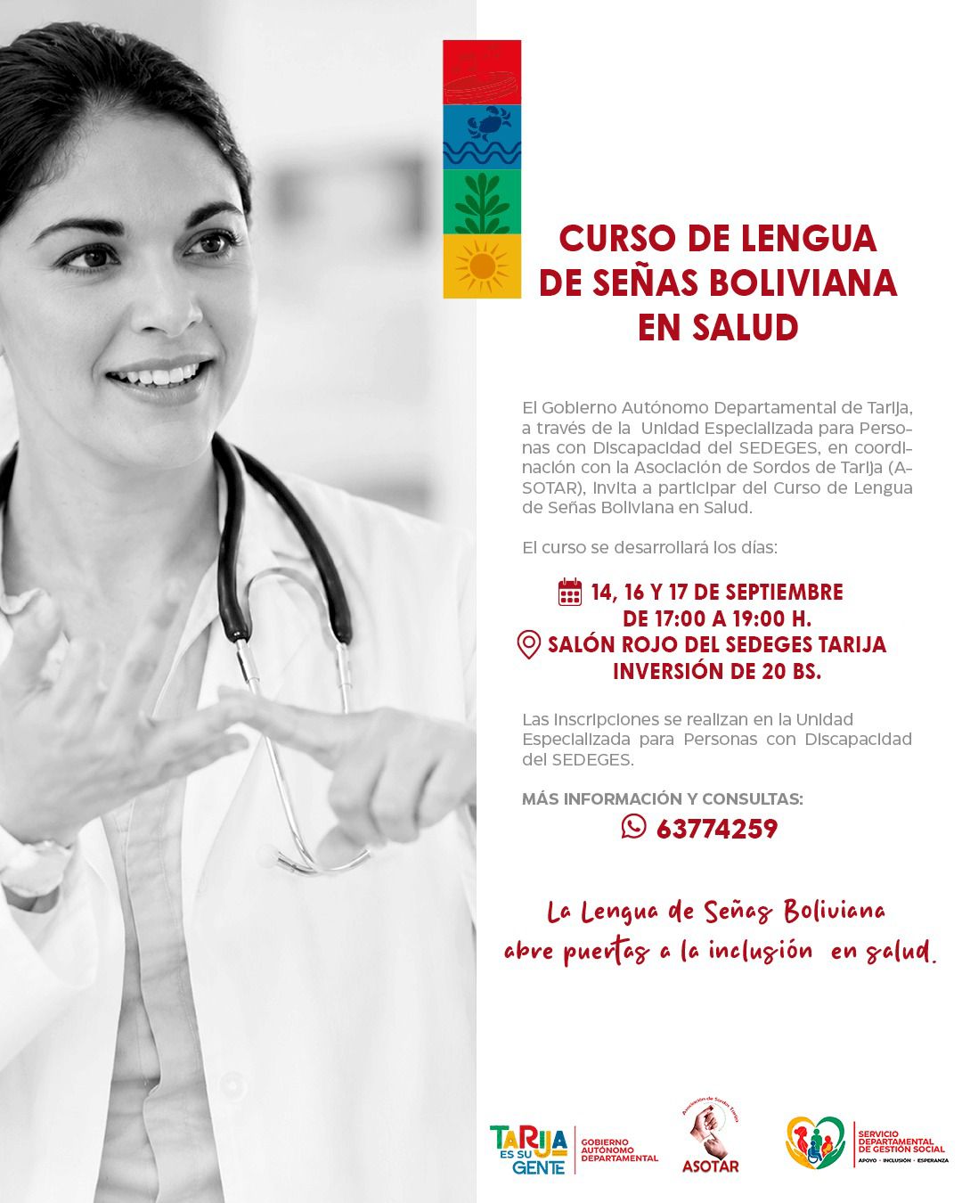 Capacitación en Lengua de Señas Boliviana para una atención médica más inclusiva en Tarija